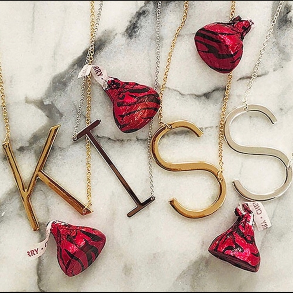 Large Sideways Promo Initial Necklaces,Boutique-NWT